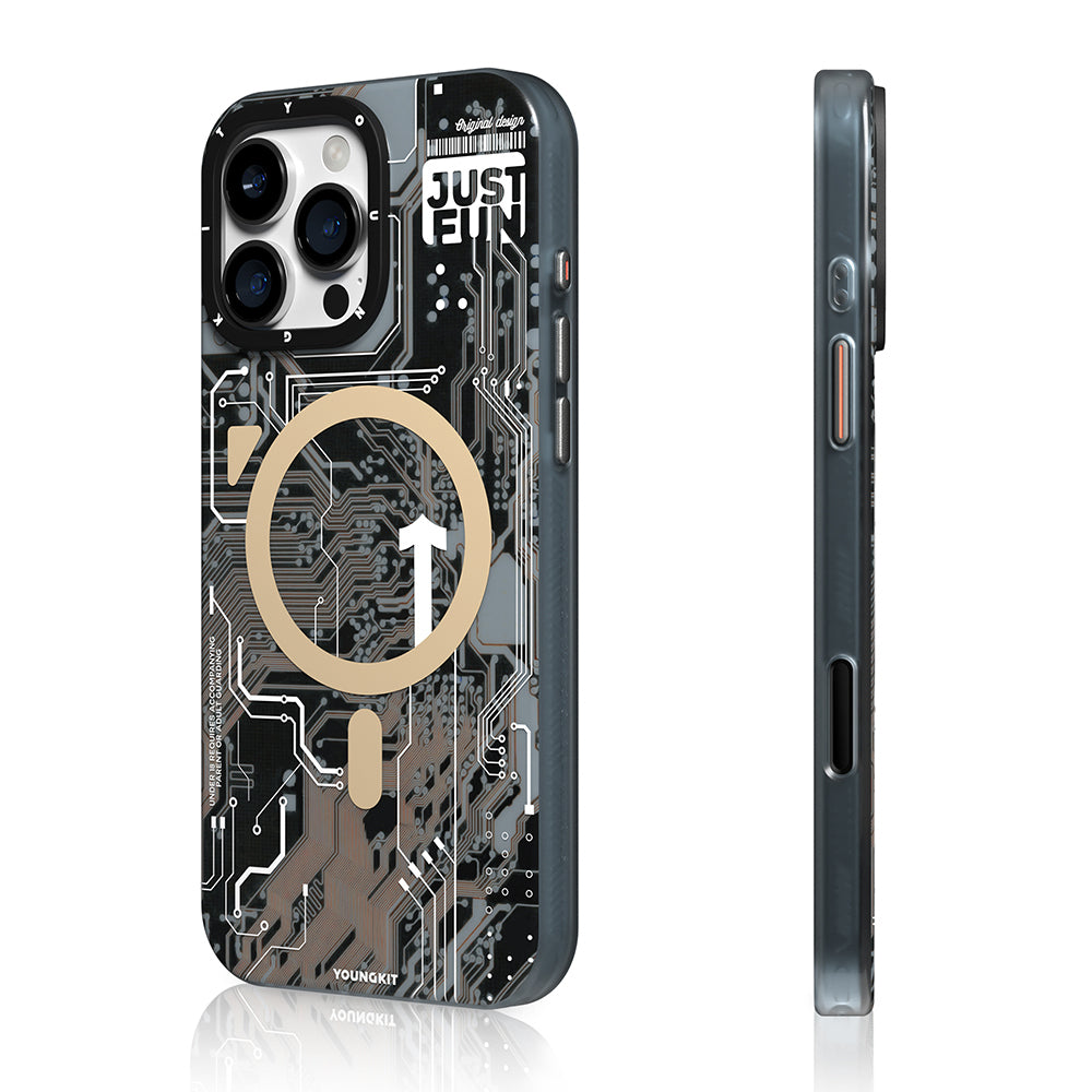 Youngkit Technology Serisi iPhone 16 Pro Kamera Denetim Butonlu M-safe Kılıf Youngkit Technology Serisi iPhone 16 Pro Kamera Denetim Butonlu M-safe Kılıf